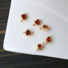 Load image into Gallery viewer, 10pcs Tiny Heart Connector, 14k Gold CZ Pave Pendant, Bracelet Necklace Pendant, Real Gold Plated, Jewelry Findings HL103-F104