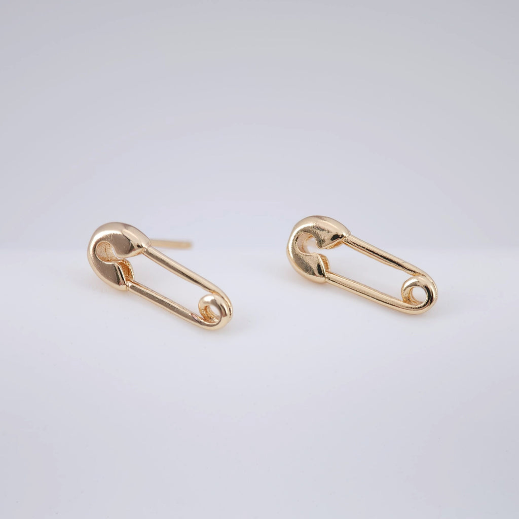 Pendiente de seguridad con pasador, chapado en oro, plata S925, sin níquel, hipoalergénico, ZX229