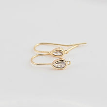 Load image into Gallery viewer, 14K Gold Plated Ear Wires, Cubic Pave Earring Hooks, Nickel Free, Fish Hooks, Ear Wires for Jewelry Making ZX259