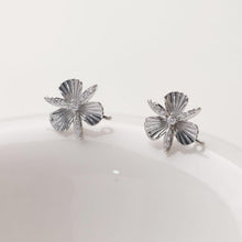 Load image into Gallery viewer, Cubic Zirconia Flower Post Earrings, Gold Plated Earring Post with Loop, Hypoallergenic, Handmade Earring Finding,DIY Earring Supplies GZ765