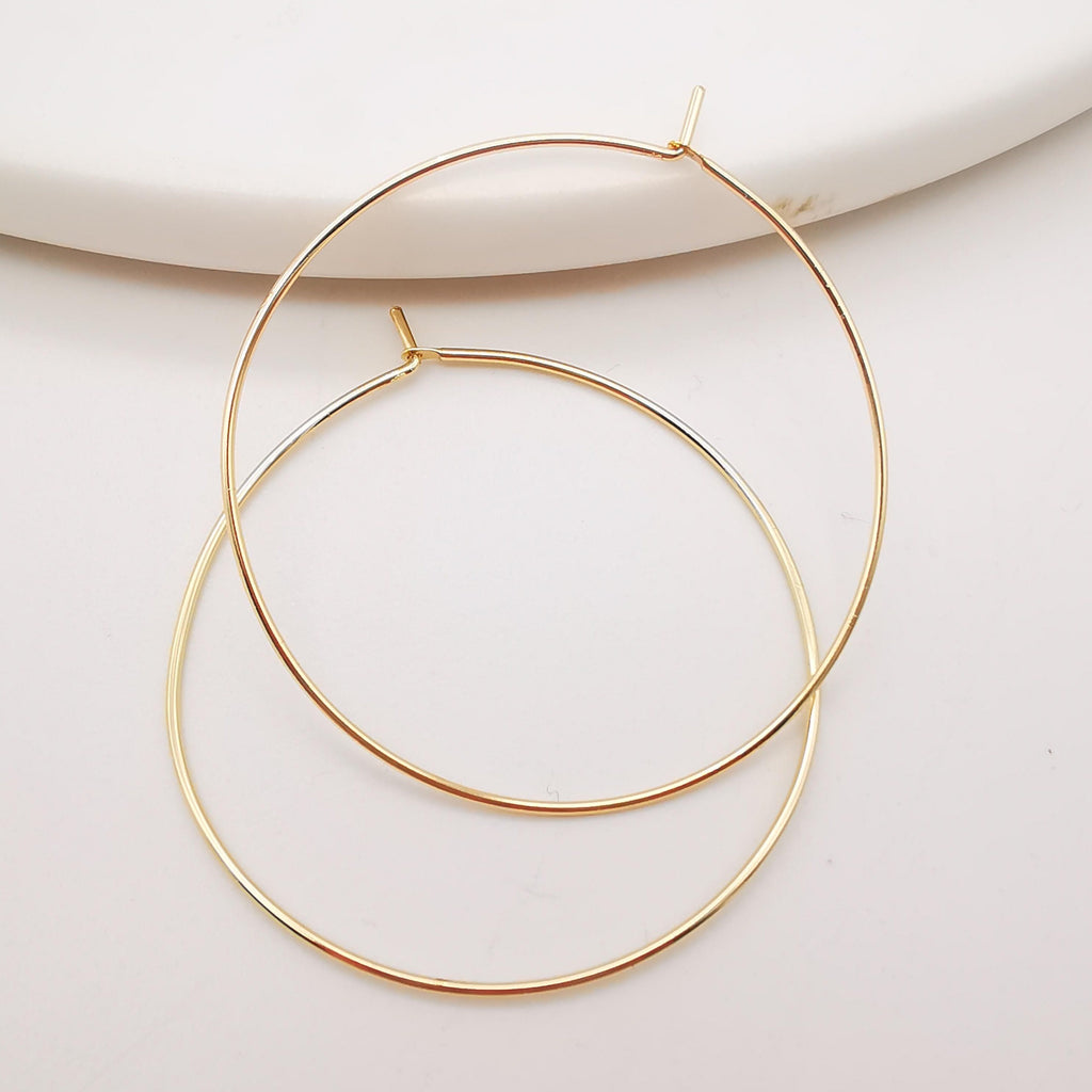 20pcs Circle Wire Pendant, Gold Plated Circle Pendant, 25/30/35/40mm, Circle Earring Findings for Beading, DIY Jewelry Findings Z024