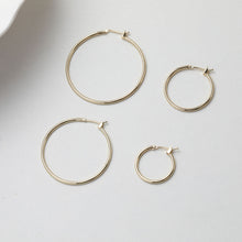 Load image into Gallery viewer, One pair-18K Gold Plated Round Hoop Earring, Huggie Hoops Earring Parts, Spring Ear Hoops, 20mm, 25mm, 35mm, 40mm, hoop earrings GT021