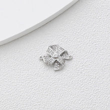 Load image into Gallery viewer, Small Windmill Connector, Gold Plated Windmills,  18K Gold, CZ Pave Charm, Earring Necklace Making Finding S1372