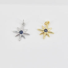 Load image into Gallery viewer, North Star Charms,  Crystal Cubic Pave Star Pendant, 18K Gold Plated, Necklace Making Star Charms, Jewelry Findings S20760