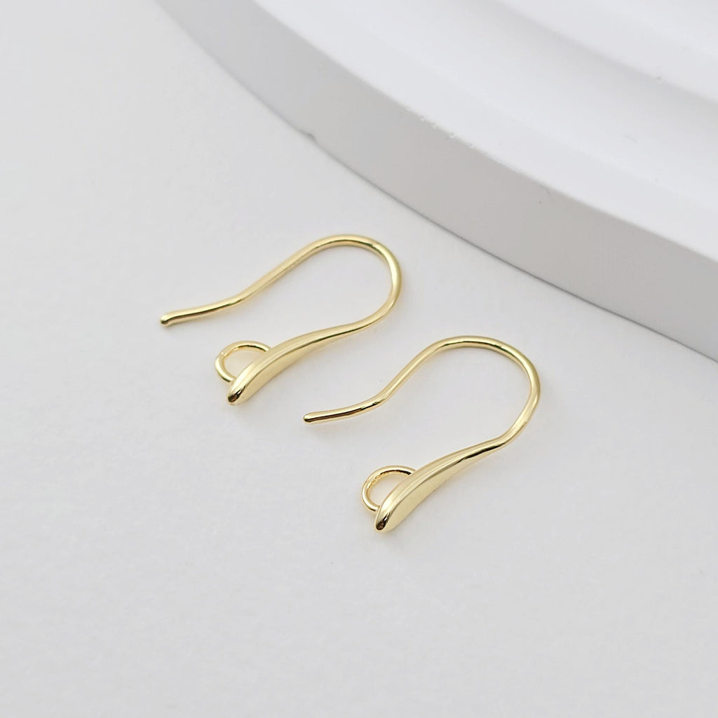 Fish Hooks, 18K Gold Plated Ear Wires, Gold Earring Earring Hooks, Ear Wires for Jewelry Making D0272