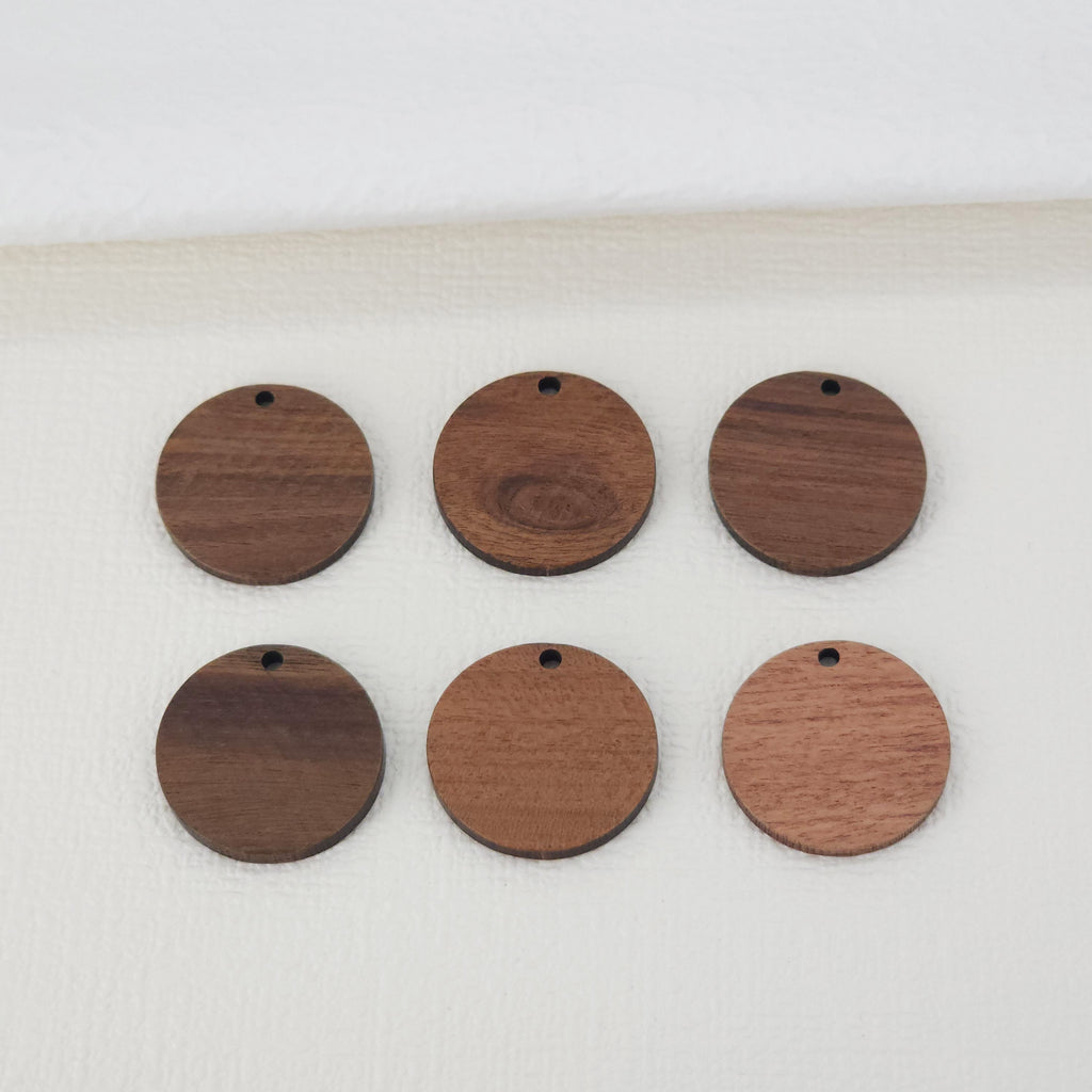 قطعتان من دلايات خشبية دائرية الشكل بأشكال هندسية، قلادة خشبية من خشب الجوز المُعاد تدويره، أقراط خشبية بتصميم هندسي مميز، أفكار يدوية الصنع JT955