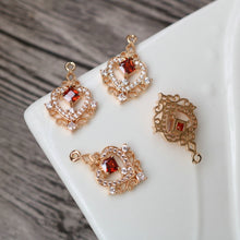 Load image into Gallery viewer, 10pcs CZ Pave Heart Charm, Cubic Zircon Crystal Pendant, Bracelet Necklace Pendant, 14K Real Gold Plated, Jewelry Findings HL102-F105