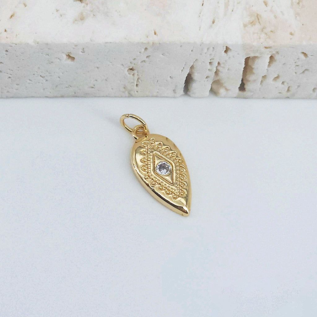 Dije de lágrima, dije de pavé cúbico transparente, colgante de lágrima, fabricación de pulseras y collares, accesorios de joyería chapados en oro S20630