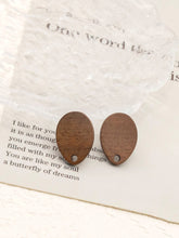 Load image into Gallery viewer, 4PCS Wood Earrings, Teardrop Wooden Earrings for women, Reclaimed Walnut Wood, Nickel Free, Geometric Statement Earrings Finding JT919