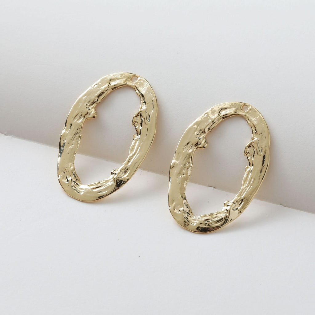 Colgante calado irregular, chapado en oro y plata de 14 quilates, para collar, para bisutería, JG013