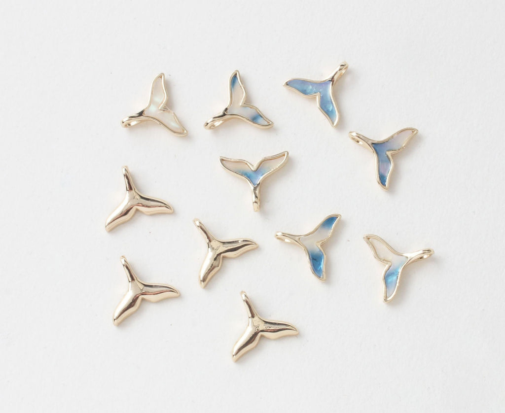 Enamel Marine Life Charms, Fishtail Pendant, Gold Plated Charms, Bracelet Making, Jewelry Findings ZZ014
