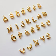 Load image into Gallery viewer, Alphabet Letter Charm, 18K Shiny Gold Plated Initial Charm, Personalized Minimalist Letter Charm for Necklace Bracelet Making S1235