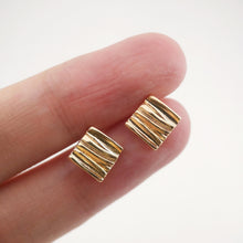 Load image into Gallery viewer, 4pcs Gold Square Earring Post, 8mm, S925 Silver Ear Pin, Nickel Free Earrings, Ear Stud Loop, Hypoallergenic Earring Findings ZX024