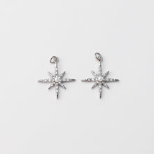 Load image into Gallery viewer, North Star Charms,  Crystal Cubic Pave Star Pendant, 18K Gold Plated, Necklace Making Star Charms, Jewelry Findings S20712