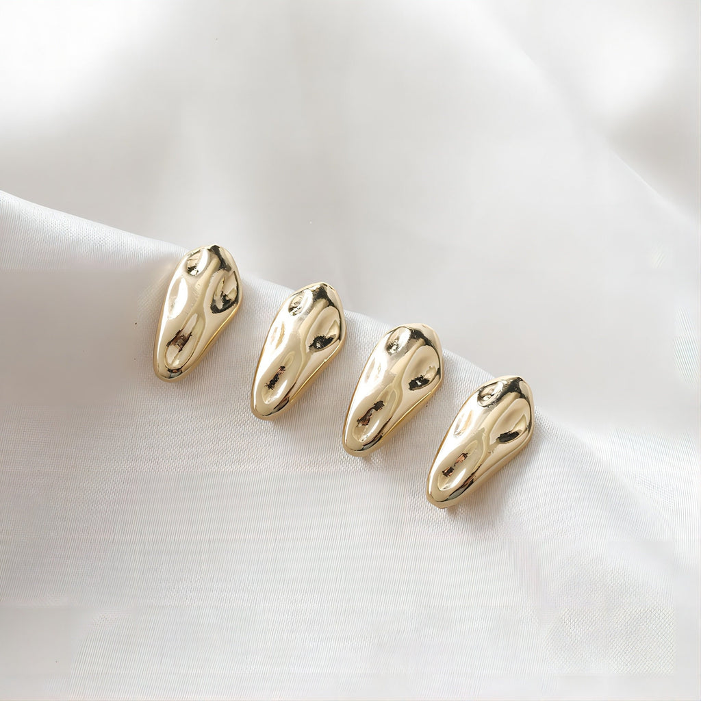 Irregular Stone Ear Post With Loop, S925 Silver Ear Pin Nickel Free Earrings, Gold Ear Stud, Hypoallergenic Earring Findings JJ016-ZX7001