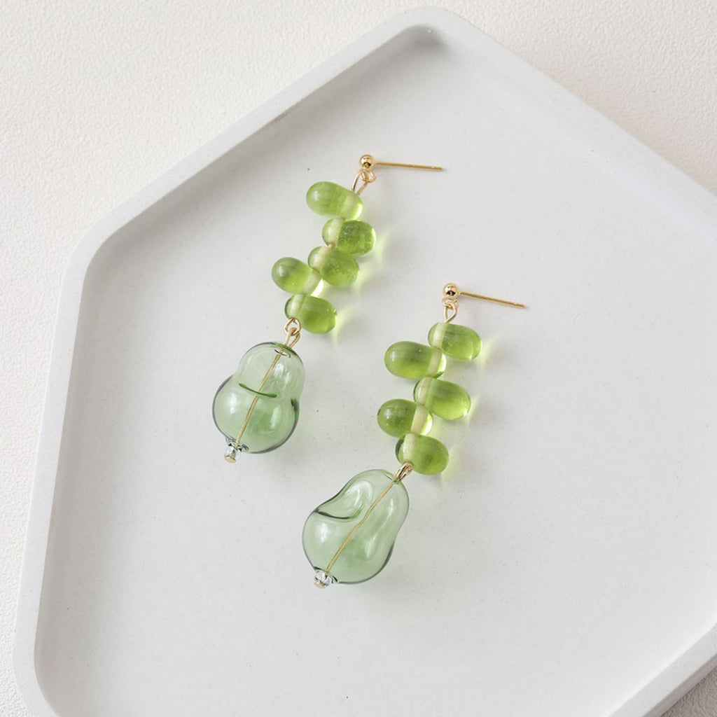 Glass Bubble Beads, Pear Concave Glass Beads, Colorful Hand Blown Hollow Round Globes for Jewelry Making, DIY Beads Finding GZ559