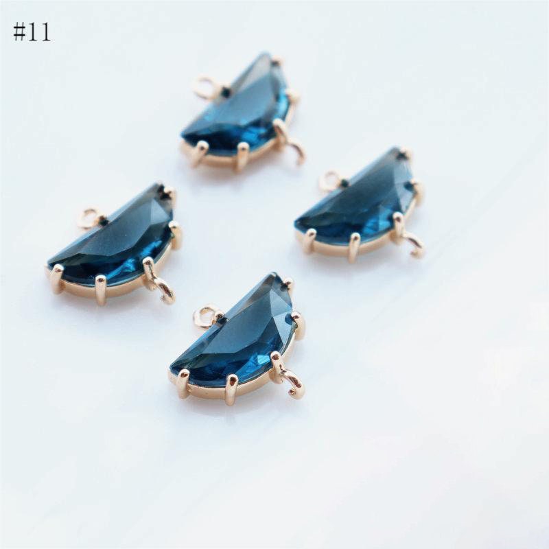 20pcs- Crystal Tiny Teardrop Charms, 10 Colors For  Choose, 14K Gold Plated Teardrop Pendant, 9*16mm, Jewelry Findings JY088-F011