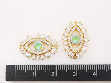 Load image into Gallery viewer, Evil Eye Connector Charm, 18K Gold Plated Micro CZ Pave Eye Connector, 15x21mm, Bracelet Making Charm, Jewelry Findings S316