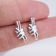Cargar imagen en el visor de la galería, Pendientes con nudo, pendientes dorados con aro, hipoalergénicos, accesorios para pendientes, materiales hechos a mano D0049