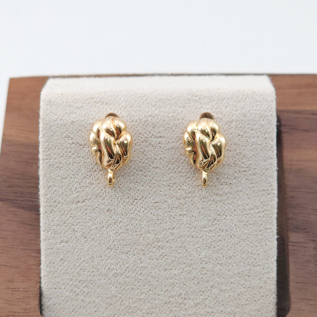 Stone Earring Post with Loop, 18K Real Gold Plated Brass Stud Earring With Loop, S925 Silver Pin, Nickel Free, Earring Finding ZX197