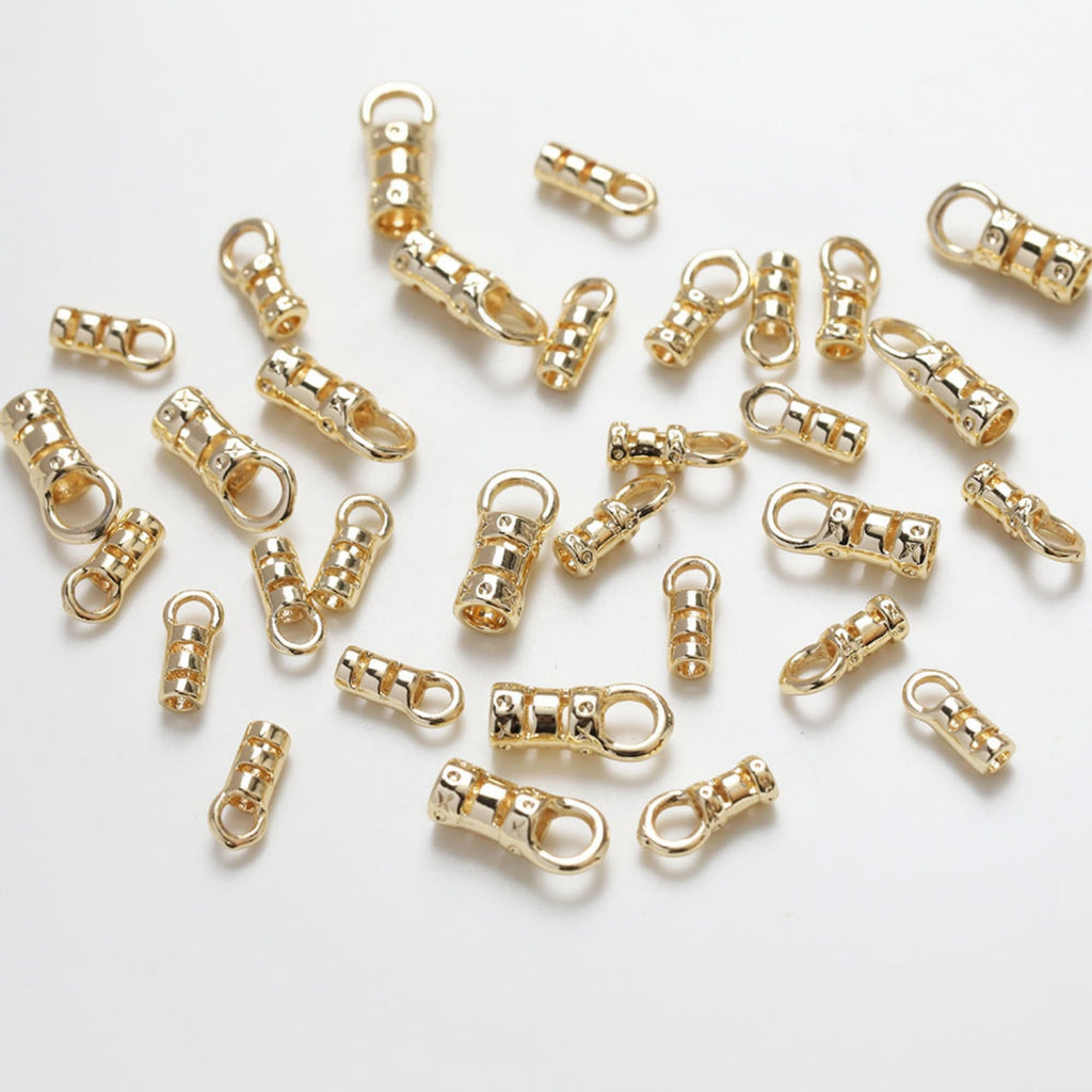 10pcs 14K Gold Plated Crimp End, Cord ends, Chain Crimps, Jewellery Making Findings GE134