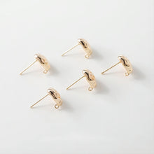 Load image into Gallery viewer, 10pcs Gold Hammered Heart Earring Post, S925 Silver Pin Nickel Free Earrings, Heart Shape Ear Stud with Loop, Z098