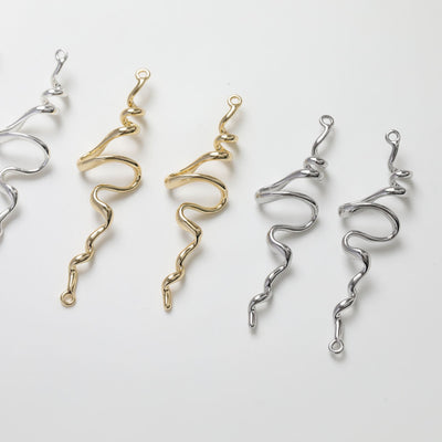 Conector Danity Wave con presillas, accesorios para aretes chapados en oro y plata de 14 quilates, accesorios de joyería GZ114