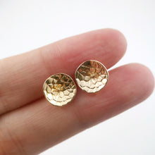 Load image into Gallery viewer, 10pcs 14K Gold Cup Earring Post With Loop, 10mm, S925 Silver Pin Nickel Free Earrings, Ear Stud, Hypoallergenic Earring Findings Z066