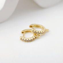 تحميل الصورة إلى عارض المعرض، أقراط دائرية مرصعة بالزركونيوم المكعب، أقراط دائرية مطلية بالذهب مع حلقة، نتائج أقراط دائرية من صنعك، لوازم أقراط يدوية الصنع D0106