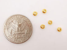 Load image into Gallery viewer, 20PCS- Gear Spacer Beads, Geometric beads, 4mm, 18K Gold Beads, Dainty Bracelet Necklace Making Beads, Jewelry Finding S225