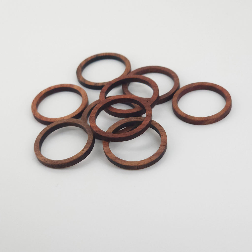 2PCS Hollow Circle Shape Wood Charms, Wooden Pendant, Reclaimed Walnut Wood, Geometric Statement Wood Earrings Diy Ideas JT969