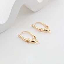 Load image into Gallery viewer, 18K Gold Plated Oval Hoop Earring, Huggie Hoops Earring Parts, Lever Back, 19.6*11mm, Oval Hoop earring for Jewelry Making ZX285