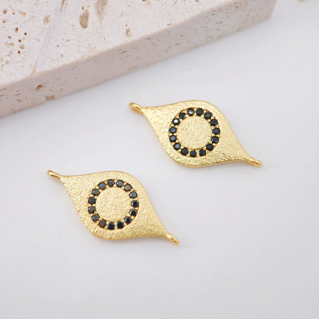 Dije de mano de Hamsa con pavé de circonitas cúbicas, chapado en oro de 18 quilates, 24 mm, ideal para collares y pulseras, accesorio de joyería S203