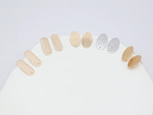 Load image into Gallery viewer, 10pcs Oval Post With Loop, Frosted Surface, 18K Gold Stud Earring Nickel Free, Hypoallergenic Earring Findings ZX130