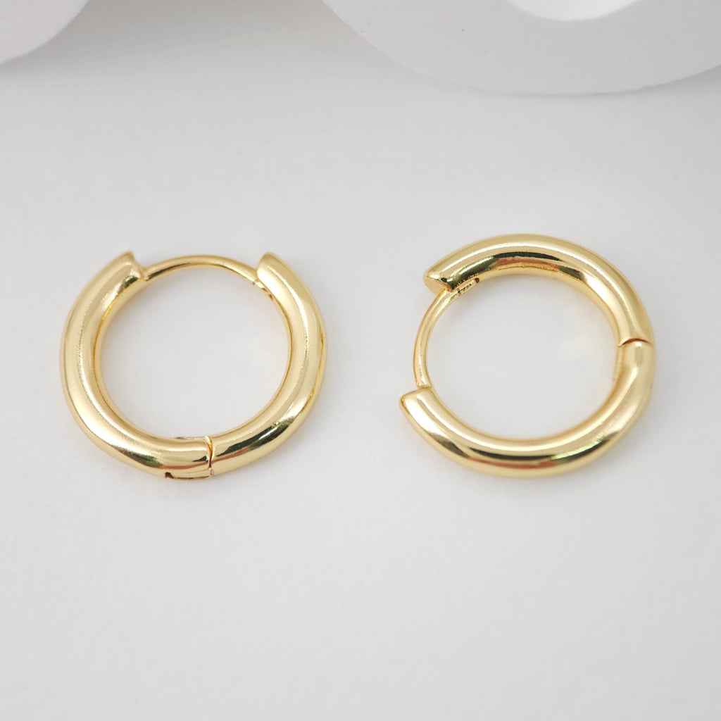 10PCS 18K Gold Plated Round Hoop Earring, Huggie Hoops Earring Parts, Spring Ear Hoops, hoop earrings S20844