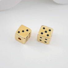 Load image into Gallery viewer, Enamel Rainbow Beads, Dice Beads, Spacer Beads, 18K Gold Plated,  Bracelet Necklace Making Jewelry Finding S1114