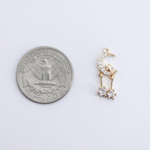 Load image into Gallery viewer, CZ Pave Moon and Star Charm, Cubic Zircon Crystal Pendant, CZ Earring Charms,  Real Gold Plated Earring Charms, Jewelry Findings ZR017-F124