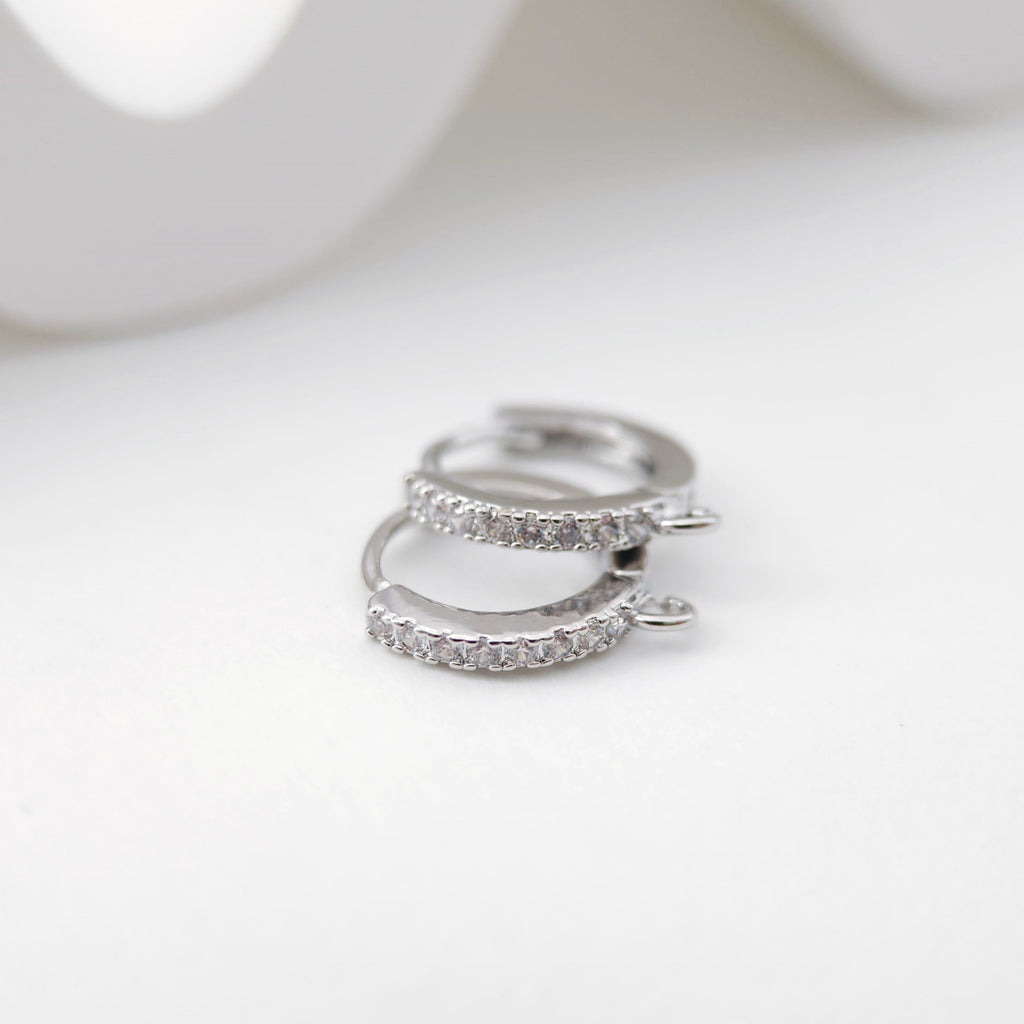 أقراط دائرية مرصعة بأحجار الزركونيا المكعبة، أقراط دائرية مطلية بالذهب مع حلقة، نتائج أقراط دائرية من صنعك، لوازم أقراط يدوية الصنع D0109