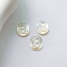 Load image into Gallery viewer, Bear White Mother-of-Pearl, MOP Shell Pendant, Engraved White Nacre, Shell Charm, Rectangular Shell Jewelry Making Findings RY030