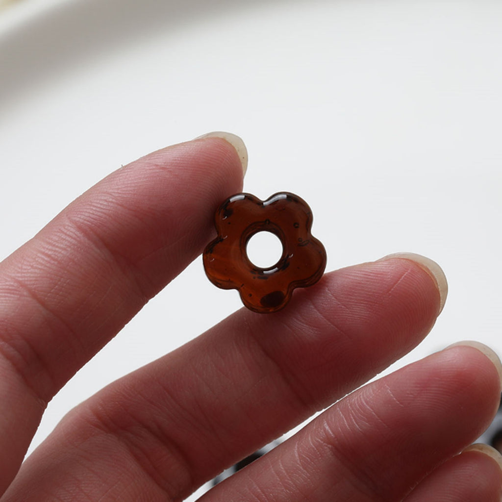 Flowers Glaze Beads, 15.8mm, Glaze Loose Beads for Jewelry Making, Bracelet DIY Beads Finding GT077