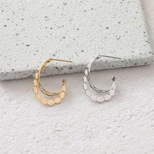 Load image into Gallery viewer, C Shape Design Sense Moon Earrings Post, 14K Gold, S925 Silver Ear Pin Nickel Free Earrings, Ear Stud Hypoallergenic Earring Findings BB109