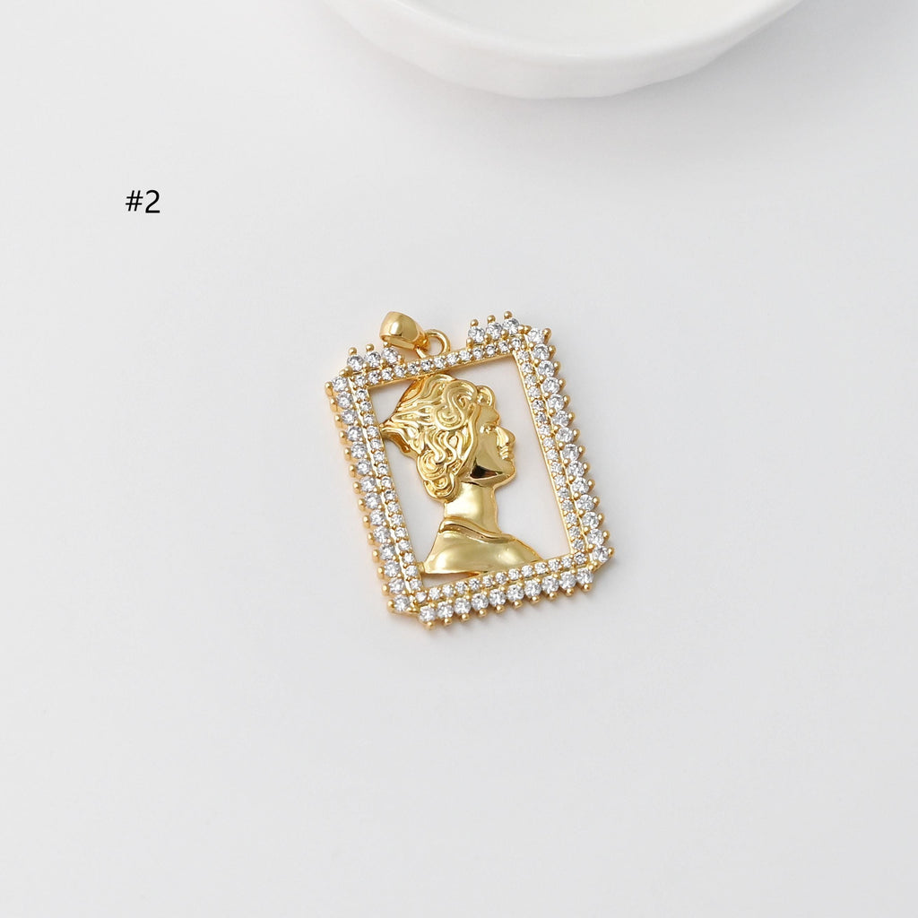 قلادة عين، قلادة مستطيلة الشكل، قلادة عين، مطلية بالذهب عيار 18 قيراطًا، قلادة لصنع القلائد، قطع مجوهرات