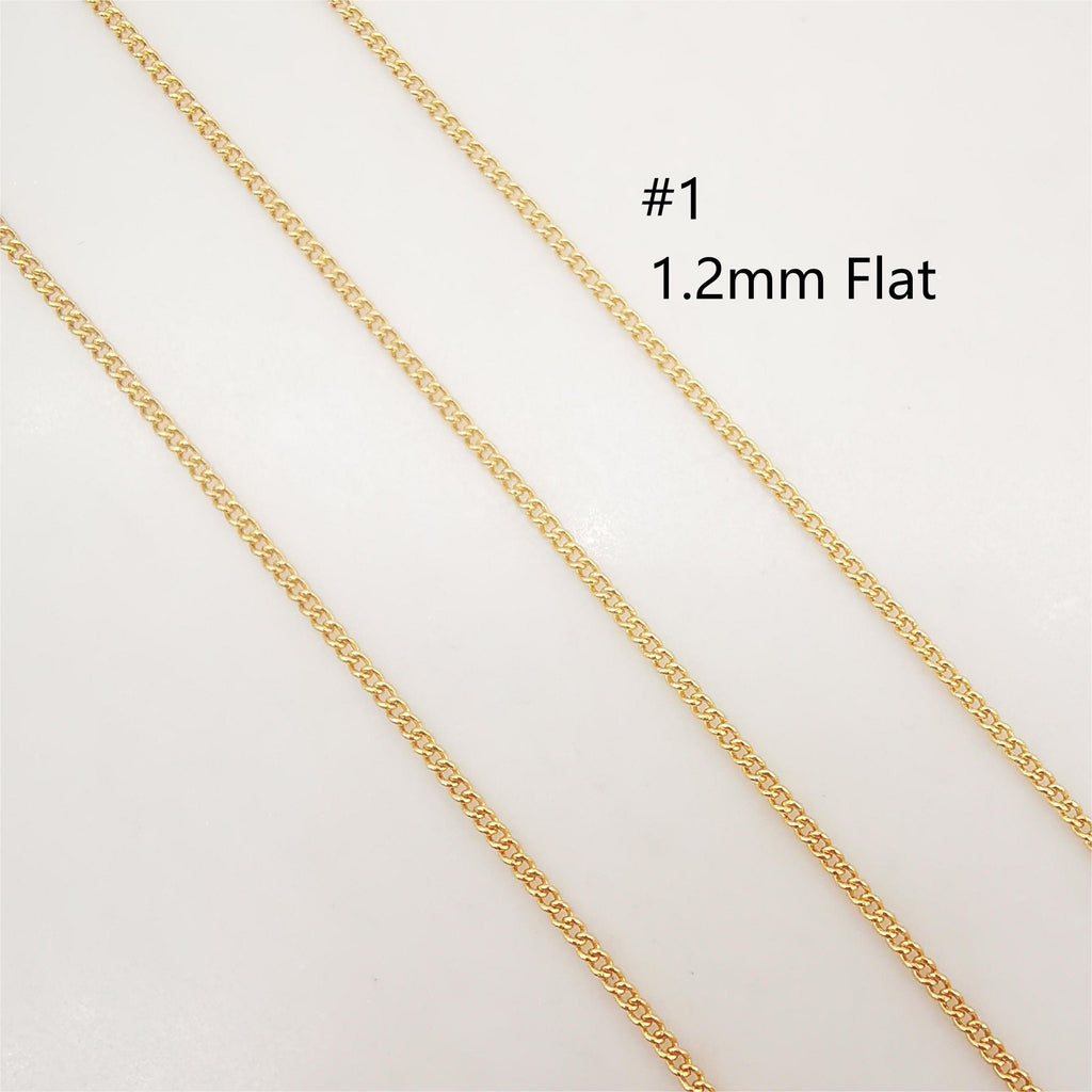 18K Gold Cable Chain, Vine Chain, Heart Chain, Loose Chains For Jewelry, Unfinished Chain, Hypoallergenic, Necklace Making Findings ZX068