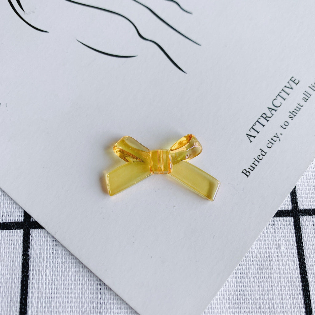 10pcs Aurora Acrylic Bow Pendant, Bow Beads, 34mm, Acrylic Dangle Charm for Jewelry Making, DIY Beads Finding MY125