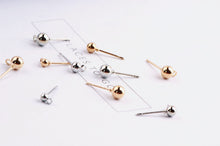 Load image into Gallery viewer, 10pcs Stud Earring Post,Ball Stud With Horizontal Loop, S925 Silver Ear Pin,Gold/Silver Earring,Hypoallergenic Earring Findings T5-ZX7047