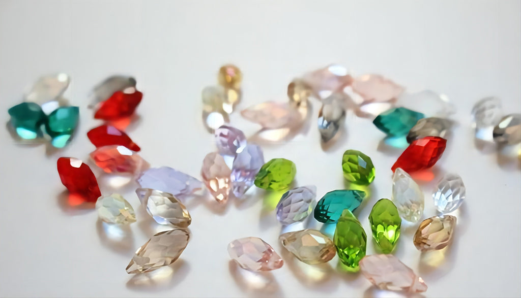 Teardrop Cut Faceted Glass Beads, Drop Beads, 12x6mm, Crystal Glass Loose Beads for Jewelry Making, DIY Beads Finding GZ018