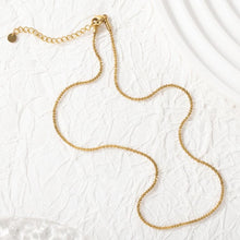 Load image into Gallery viewer, 18K Sparkling Necklace, 316L Stainless Steel, Ready to Wear Necklace, 40+5cm/17.7 inch ZD007