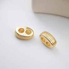 Load image into Gallery viewer, Pig Nose Beads, Gold Plated Beads, Big Hole Beads, Jewelry Making Findings S1175