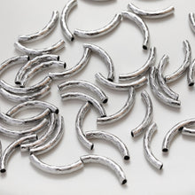 Cargar imagen en el visor de la galería, 10 cuentas de tubo curvo, cuentas espaciadoras curvas, cuentas de tubo curvo, chapadas en oro/plata de 14 quilates, para hacer pulseras y collares, accesorio de joyería GZ244