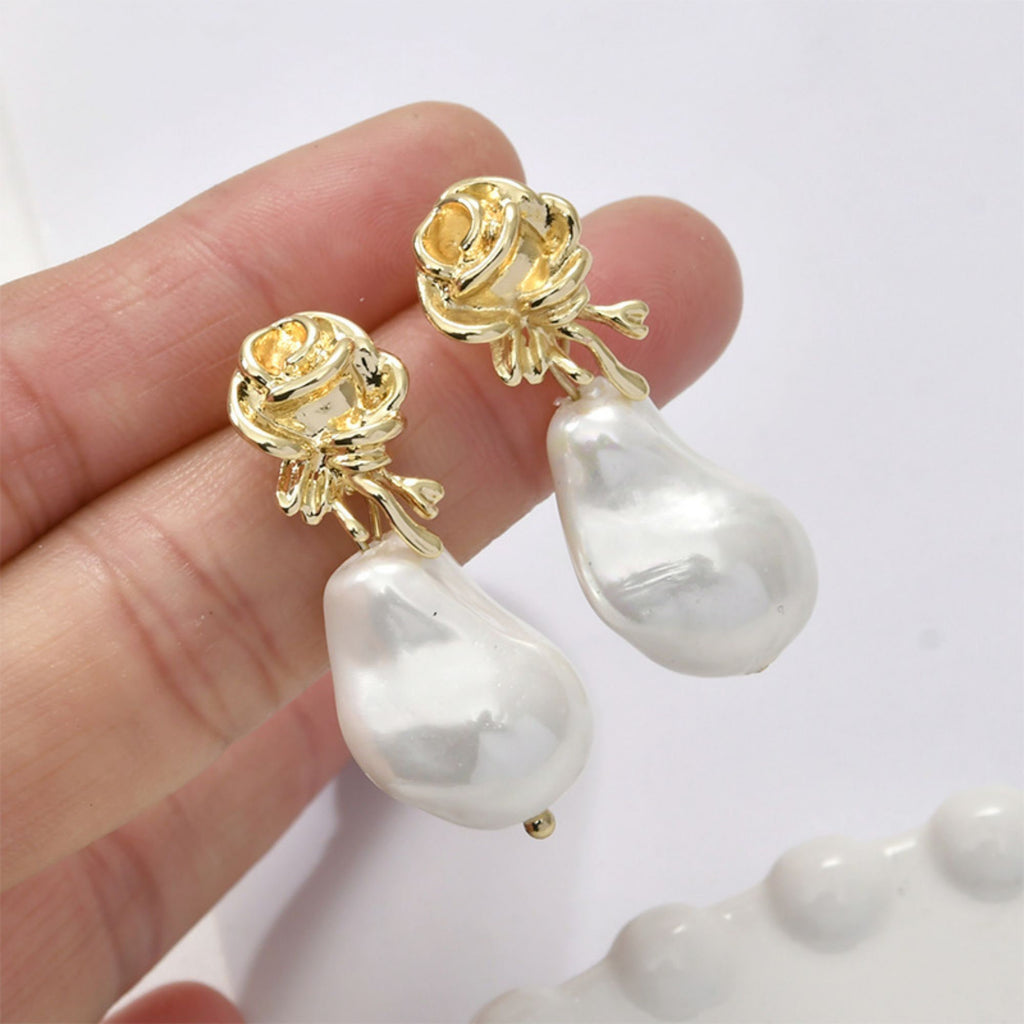 Lava Rose Ear Stud, S925 Silver Ear Pin Nickel Free Earrings, Gold/Silver Stud Earrings, Hypoallergenic Earring Findings LL175